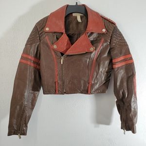 Jean Paul Gaultier Lamb Leather Moto Jacket Sz.Md